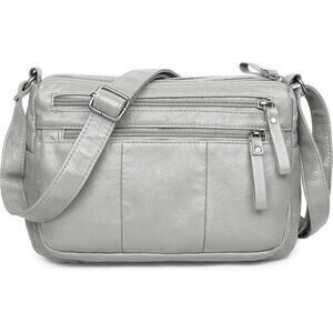 🆕 Volganik Rock PU Leather Shoulder Bag Women Cream Soft Pocketbooks Purse